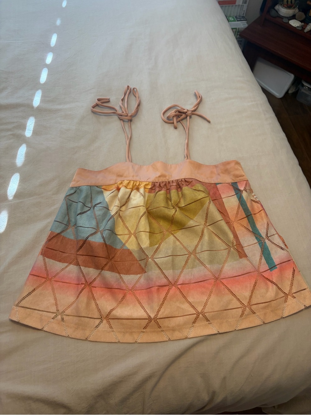 Anthropologie Akemi + Kin Geo Print Tie Shoulder Tank size XS